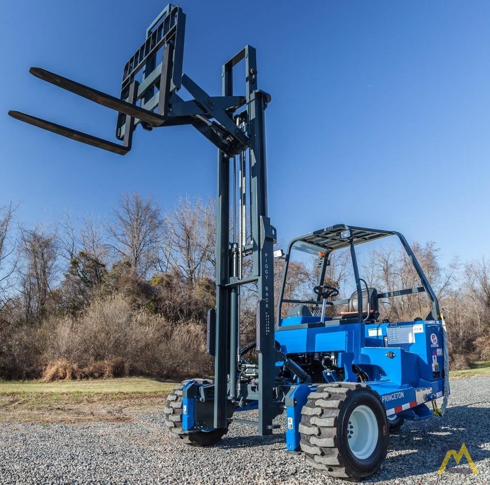 A forklift extend all the way up